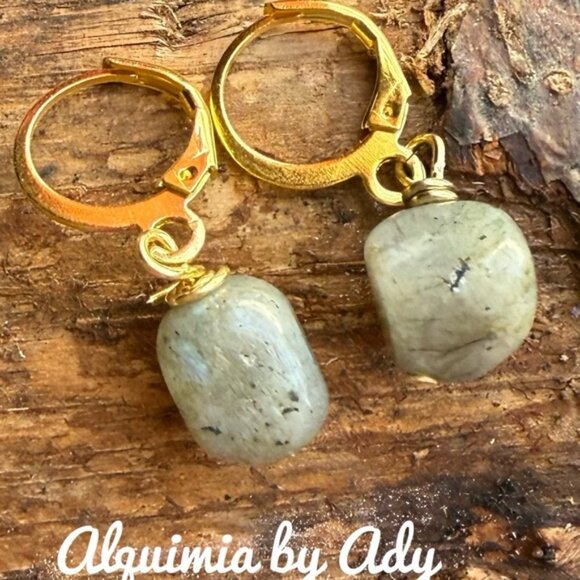 Alquimia Jewelry - Labradorite gold statement dangle earrings